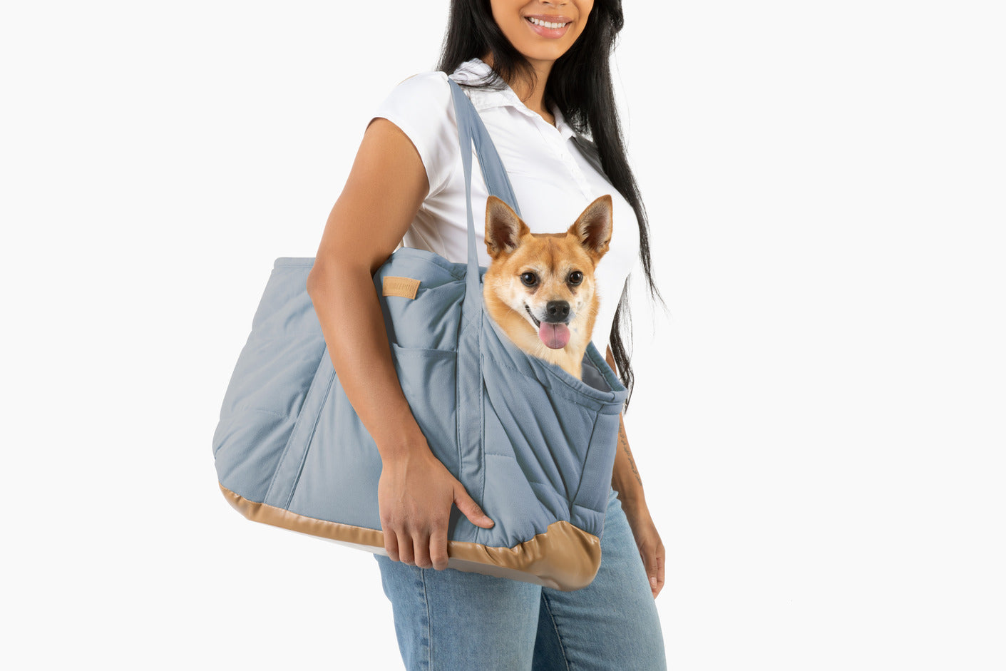 Plush Pup Carrier—Light Blue