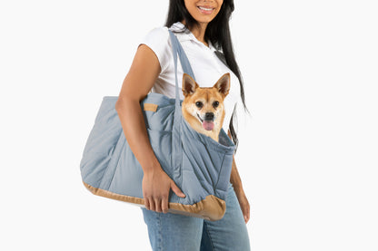Plush Pup Carrier—Light Blue
