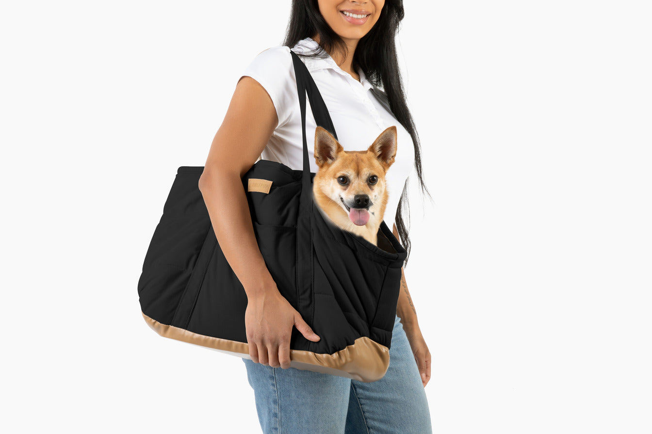 Plush Pup Carrier—Black