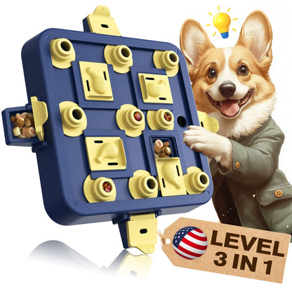 KADTC U.S. Brand & Design - 3 Levels of Challenge Dog Chess Puzzle Toy for Small/Medium/Large Smart Dogs Treat Food Puzzles Mental Stimulation Puppy Brain Game Enrichment Christmas & New Year Gift