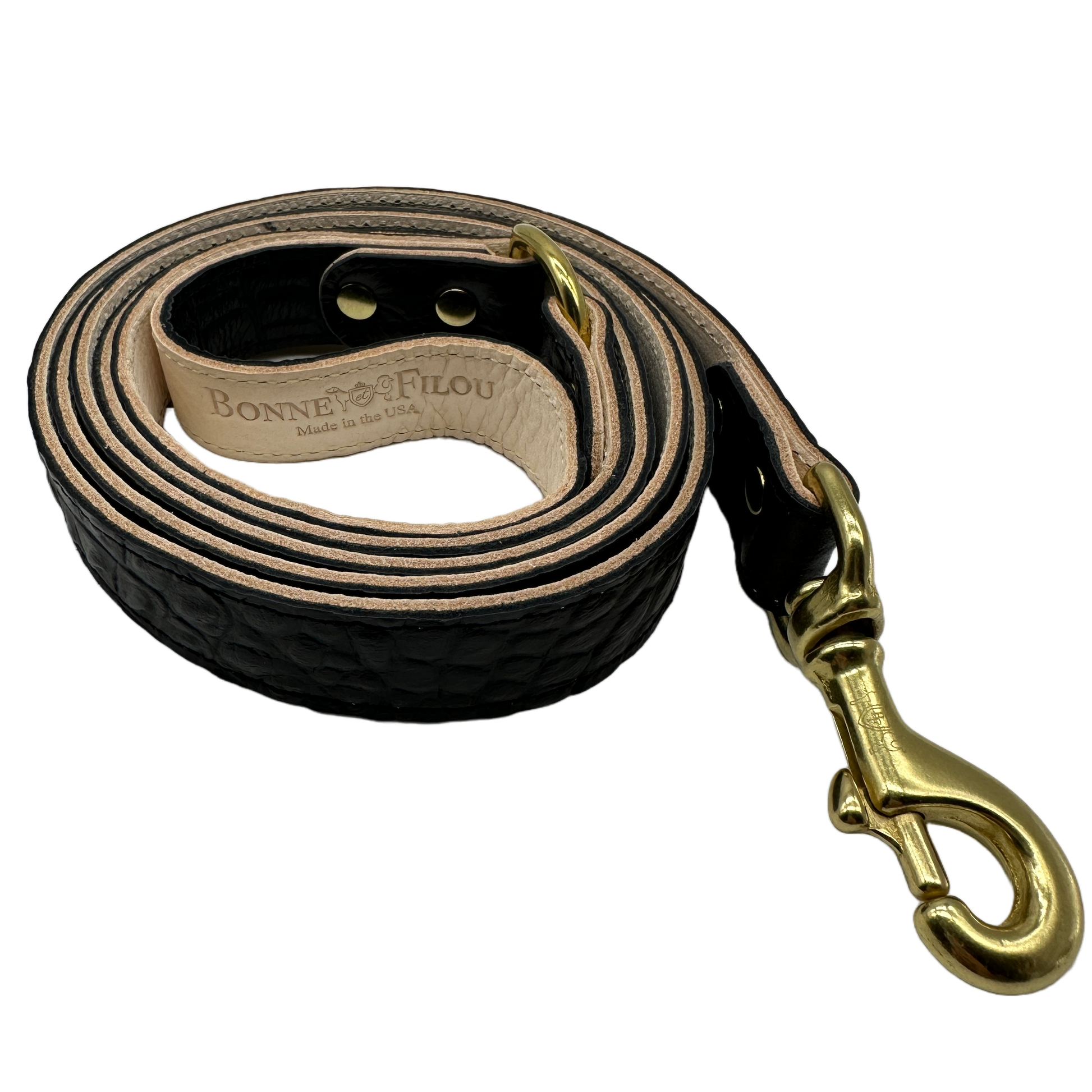 Croc Leather Dog Leashes - Bonne et Filou