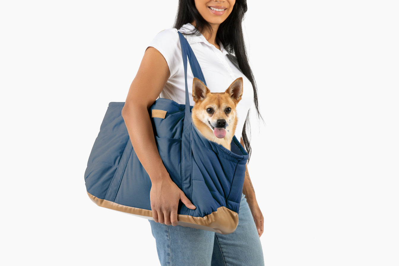 Plush Pup Carrier—Navy