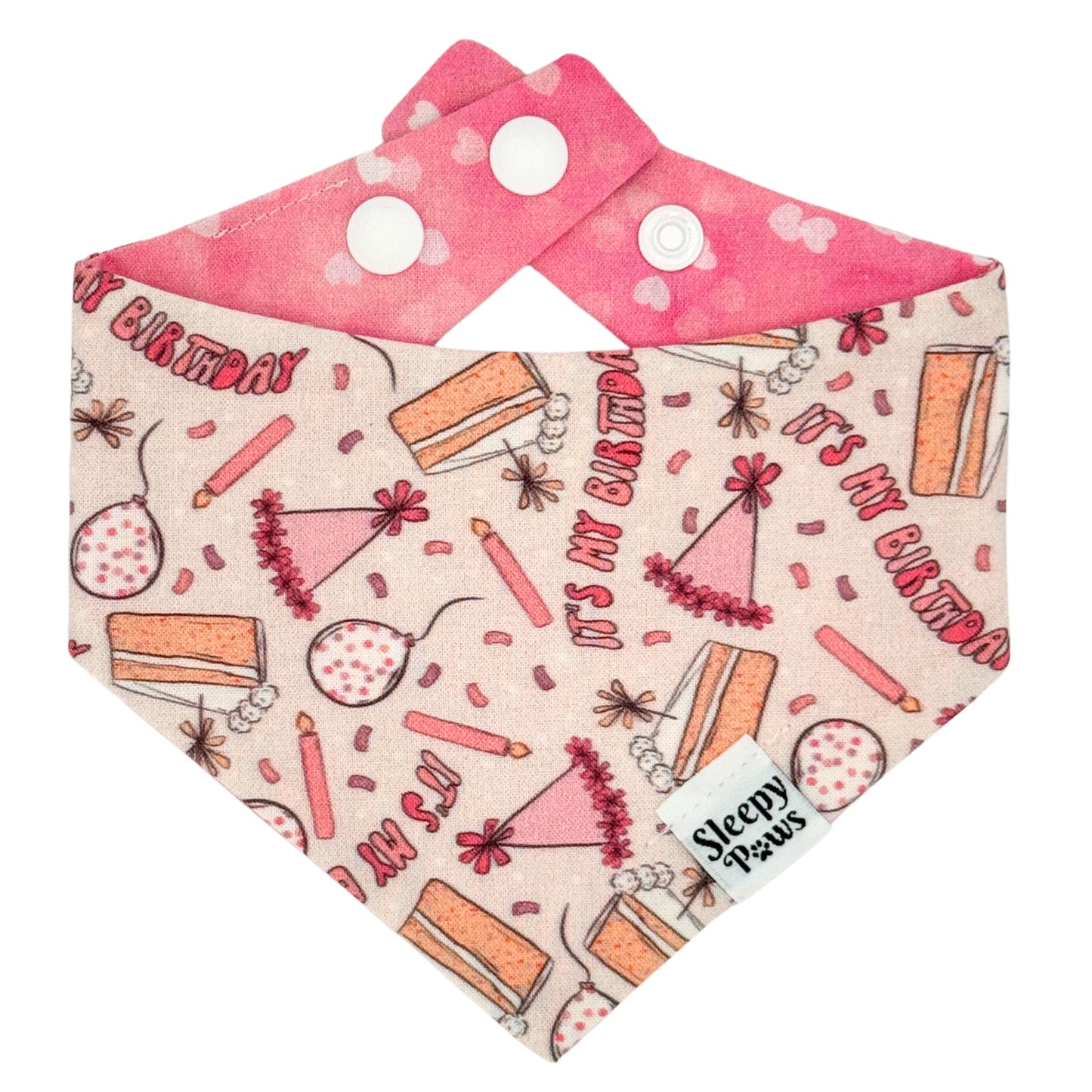 It's My Birthday Pink Pet Bandana