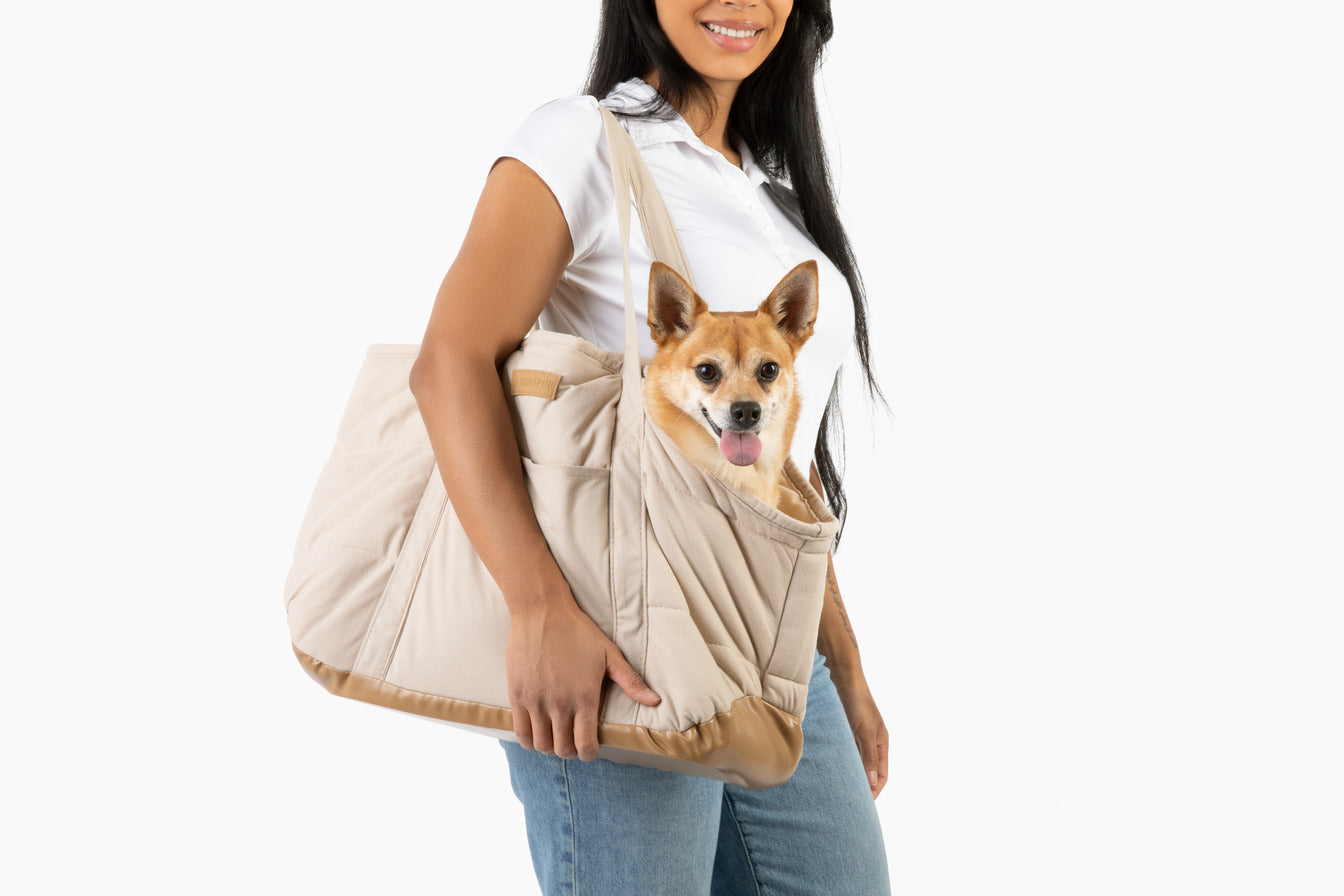 Plush Pup Carrier—Cream