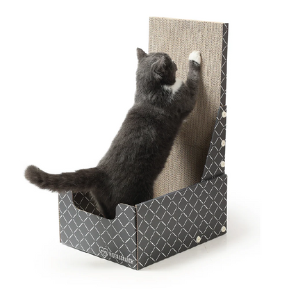 26" L Shaped Cat Scratcher Box and Cat Bed with Double-Sided Cardboard Cat Scratch Pad (Case of 5)