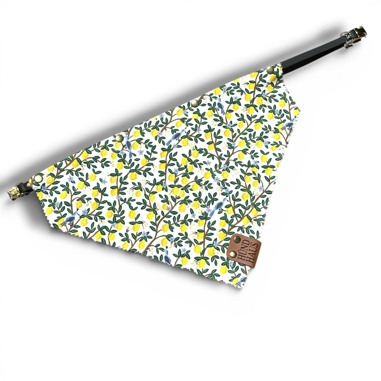 Adjustable Strap Dog Bandana With Gold Hardware & Interchangeable Prints