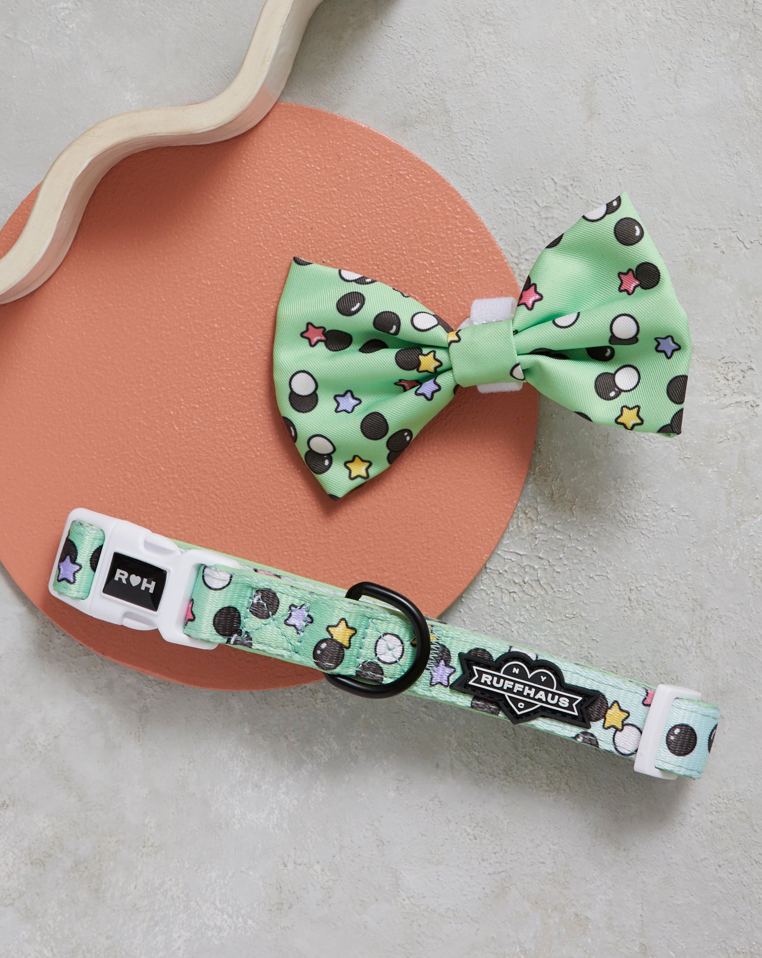 Matcha Boba Dog Collar & Bowtie