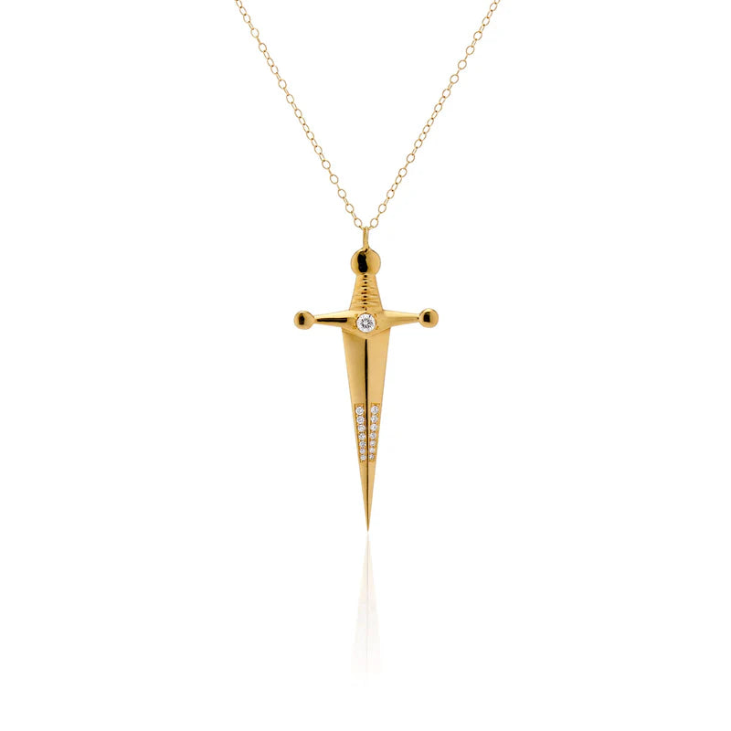 18k Gold Kelly Sword Pendant