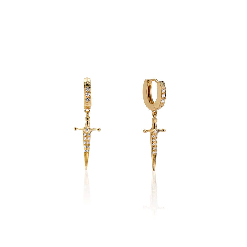 18k Gold Kelly Sword Earrings