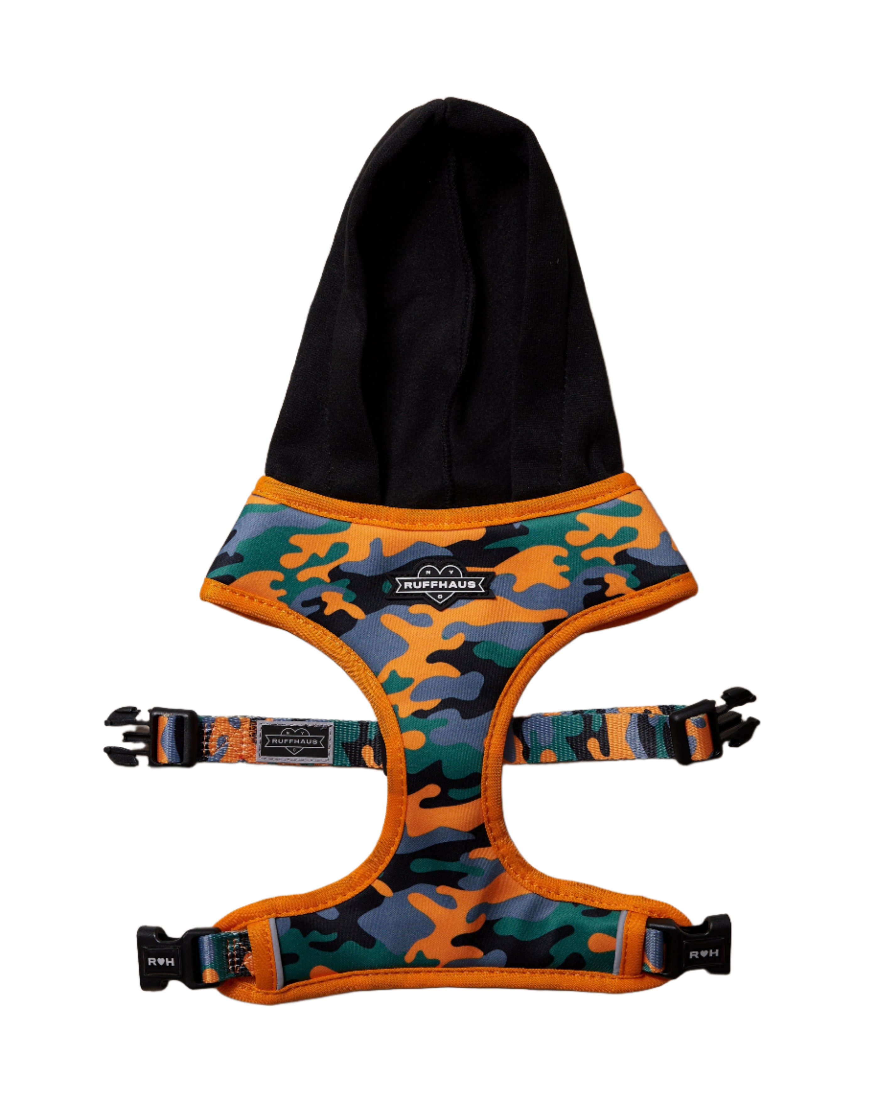 Camo QT Orange Hoodie Harness