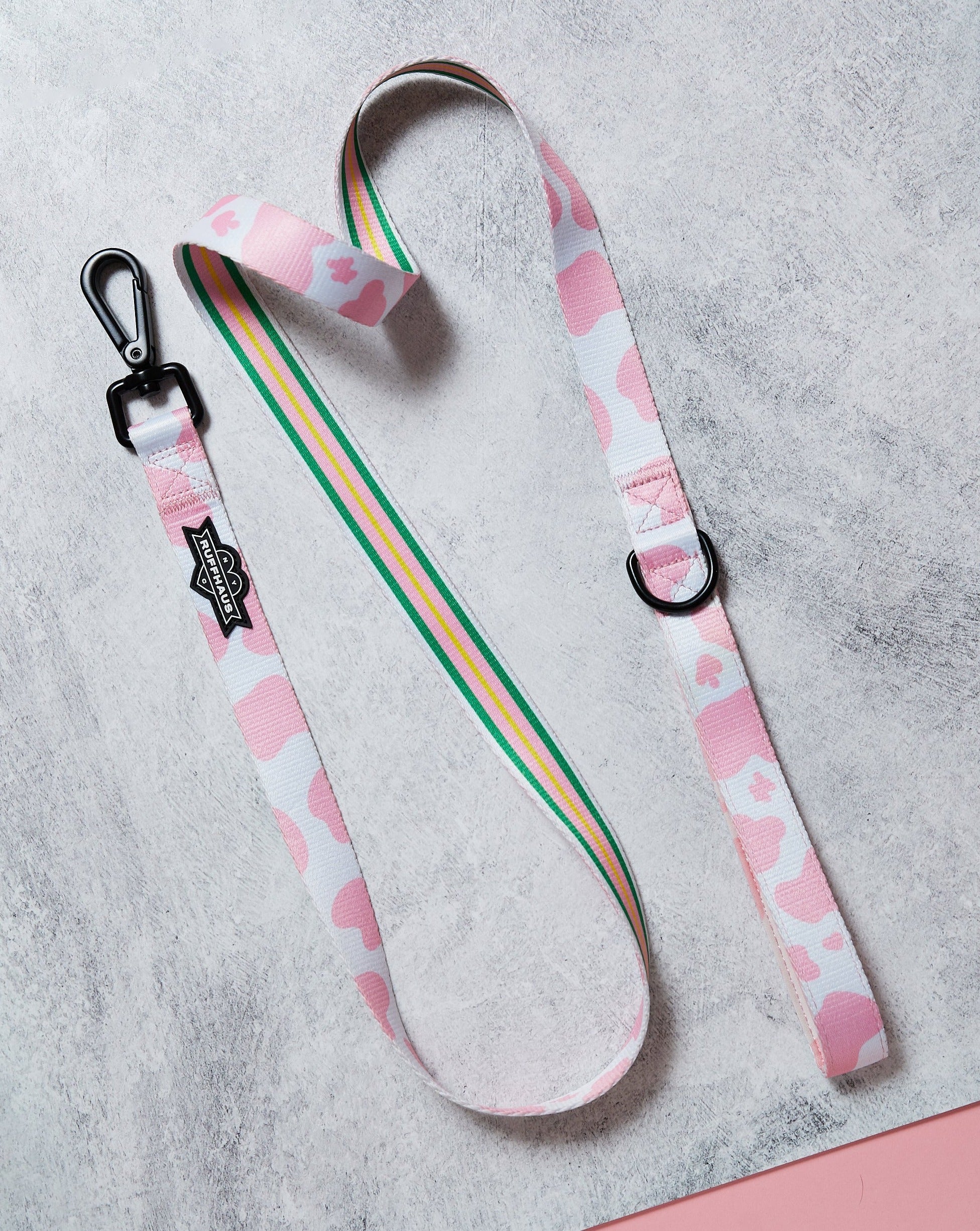 Pink Moo'd Dog Leash