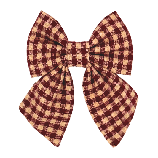 Cherry Gingham Sailor Bow