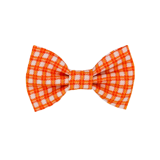 Orange Checkered Bow