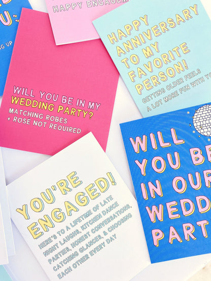Will You Be in Our Wedding Party Inclusive Wedding Party Proposal Card
