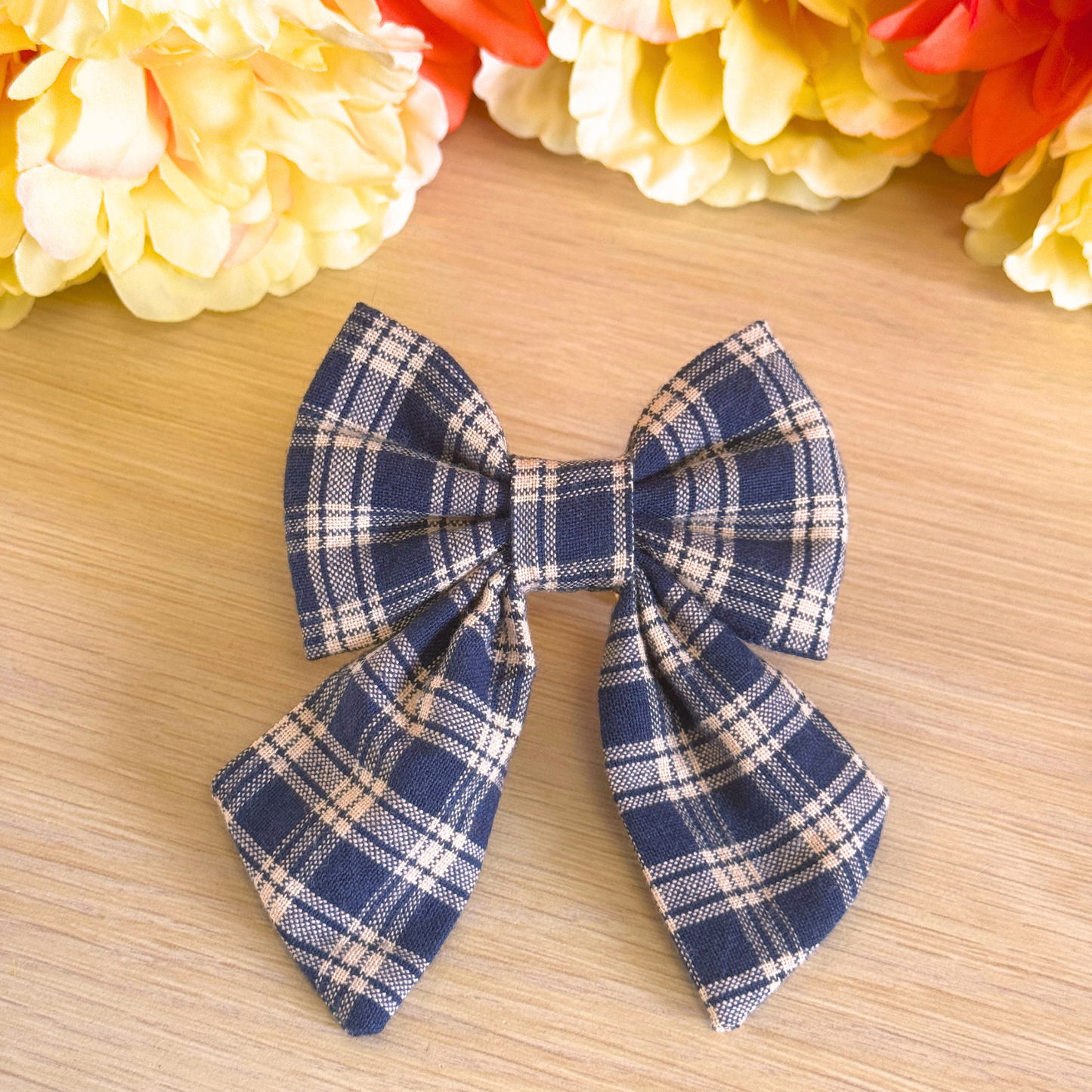 Woodland Plaid Sailor Bow