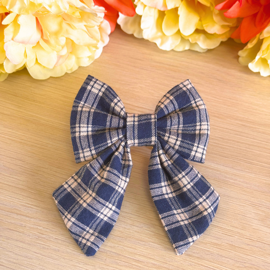 Woodland Plaid Sailor Bow