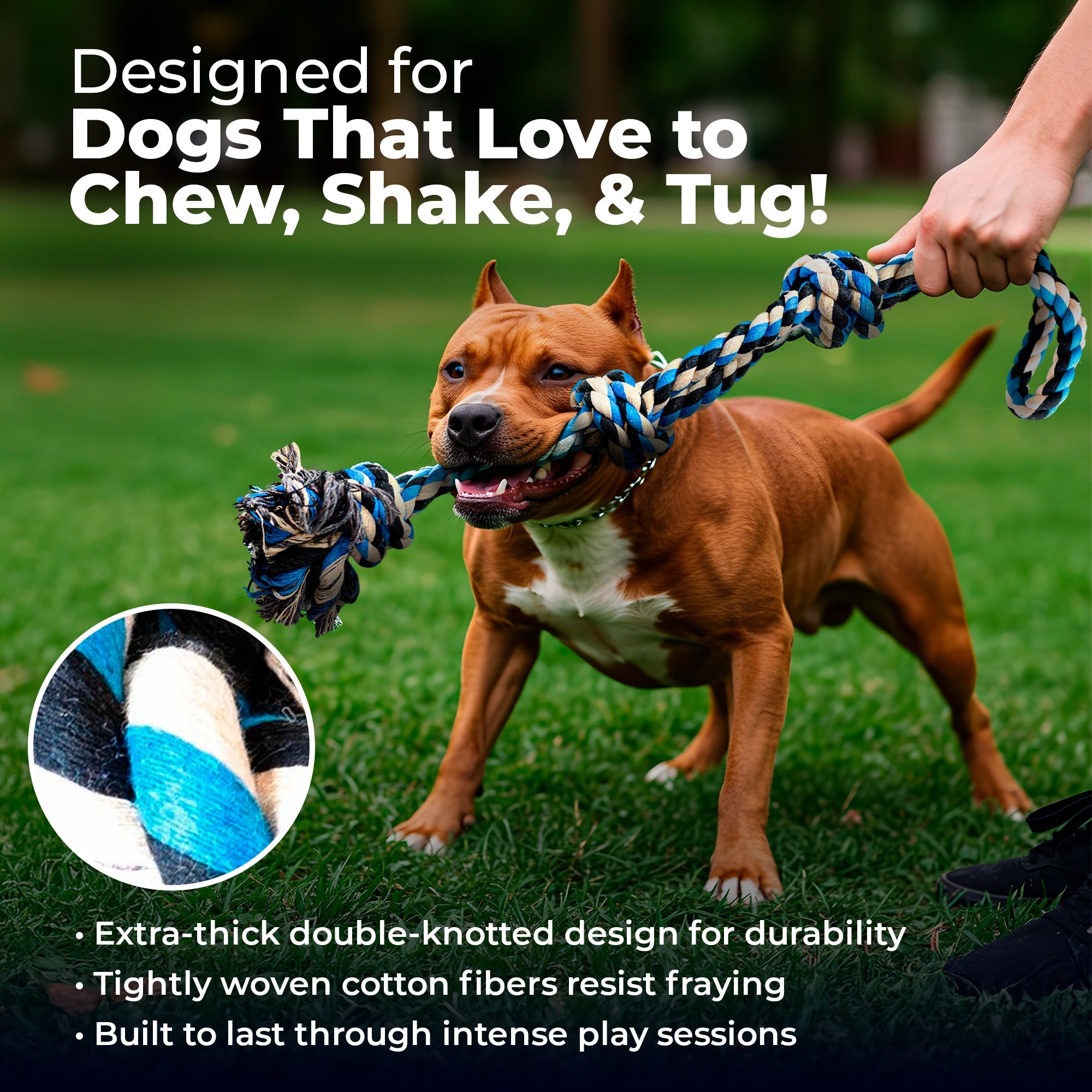 XL Single Rope Toy - 2 PACK - Red & Blue