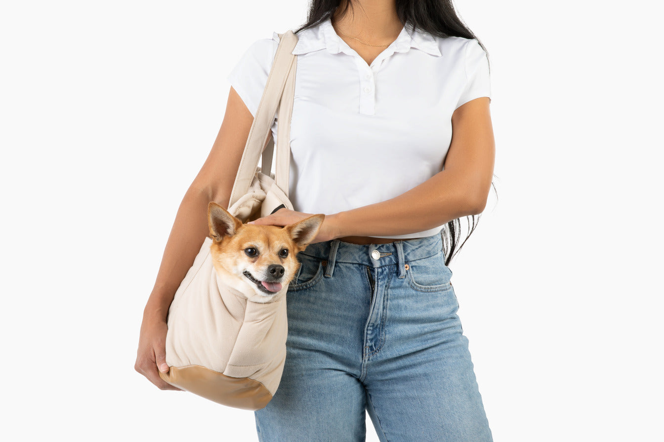 Plush Pup Carrier—Cream