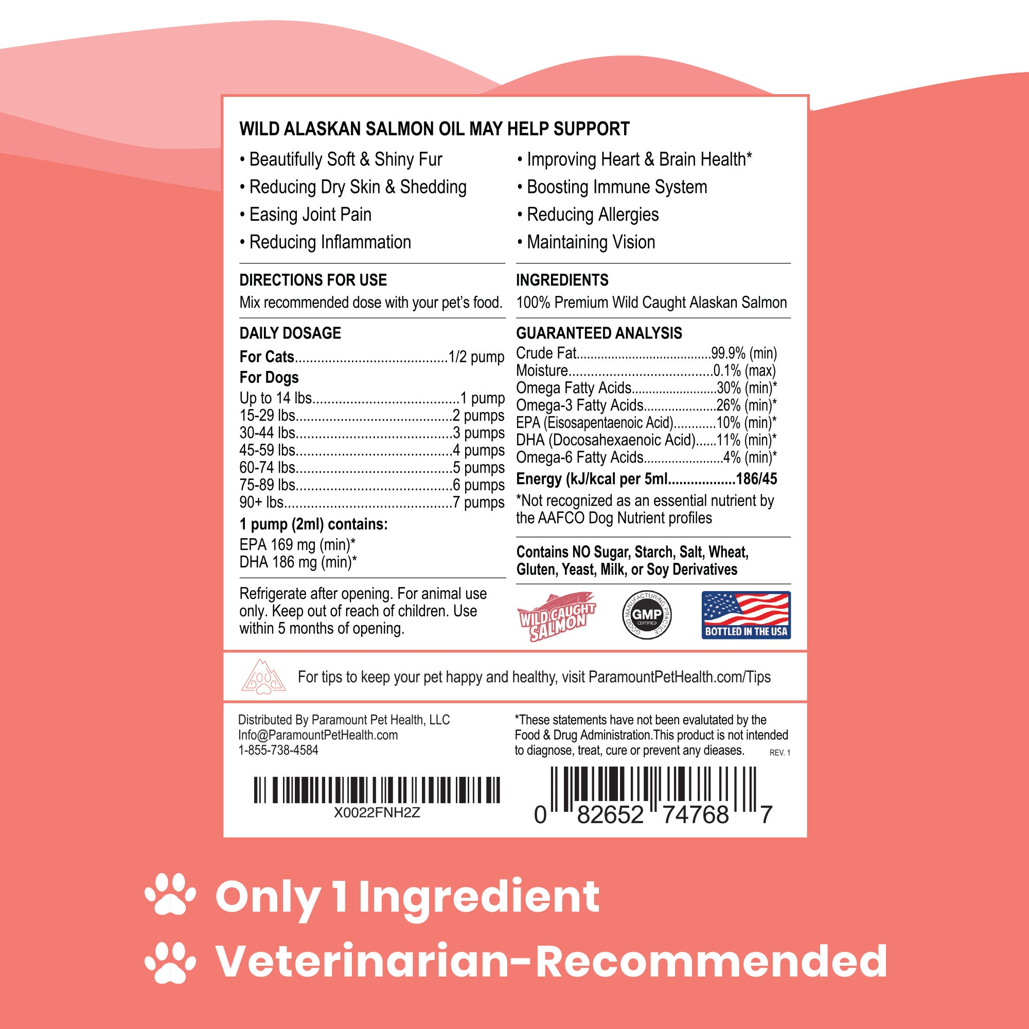 Wild Alaskan Salmon Oil for Dogs and Cats