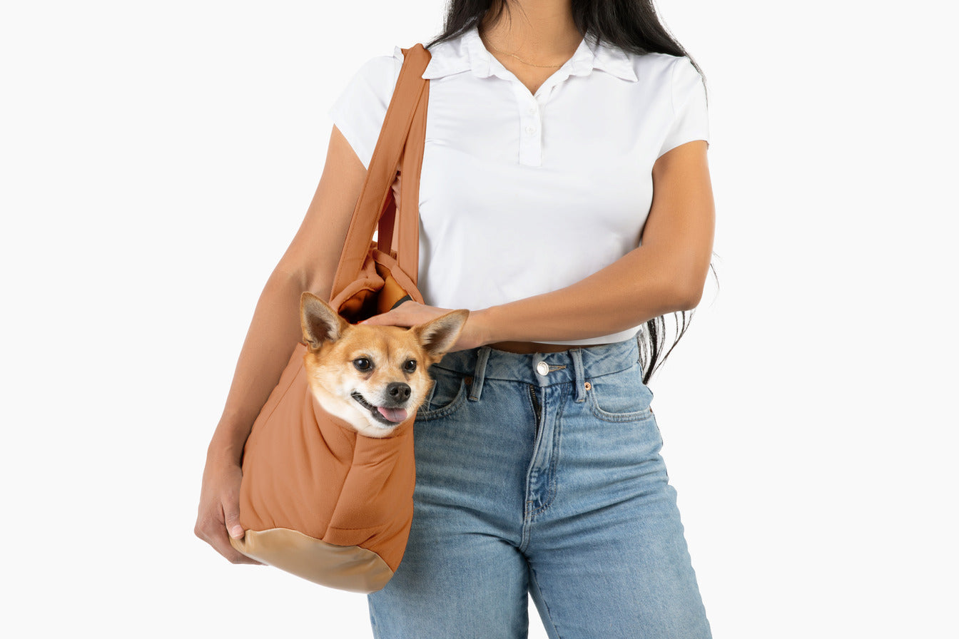 Plush Pup Carrier—Brown