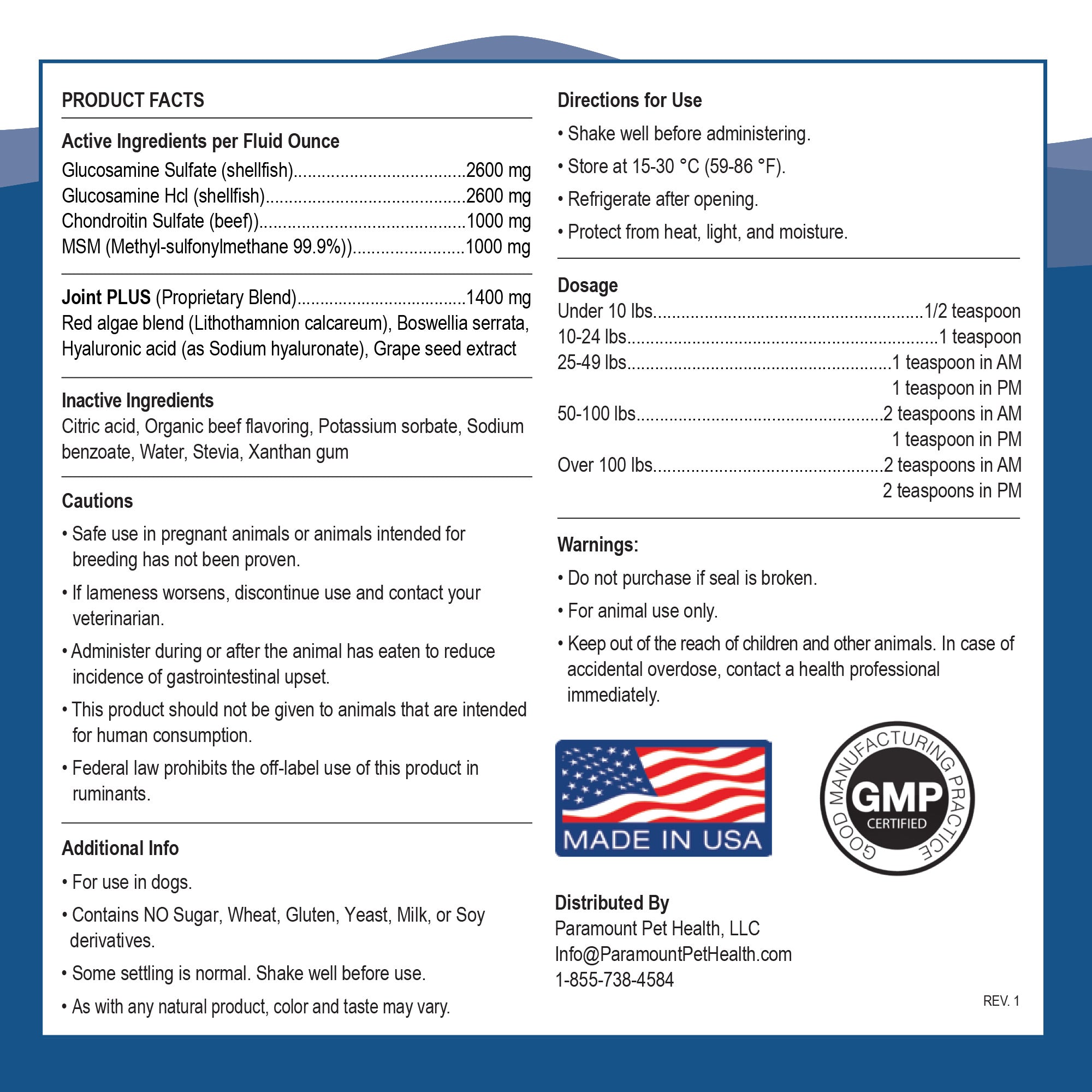 Liquid Glucosamine For Large Dogs