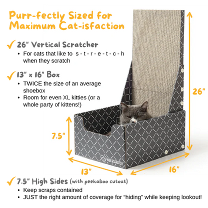 26" L Shaped Cat Scratcher Box and Cat Bed with Double-Sided Cardboard Cat Scratch Pad (Case of 5)