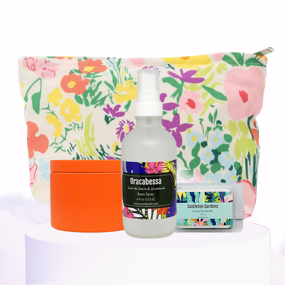 White Floral Pattern Gift Bag