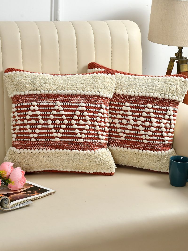 Handcrafted Cushion Cover in hues of Red