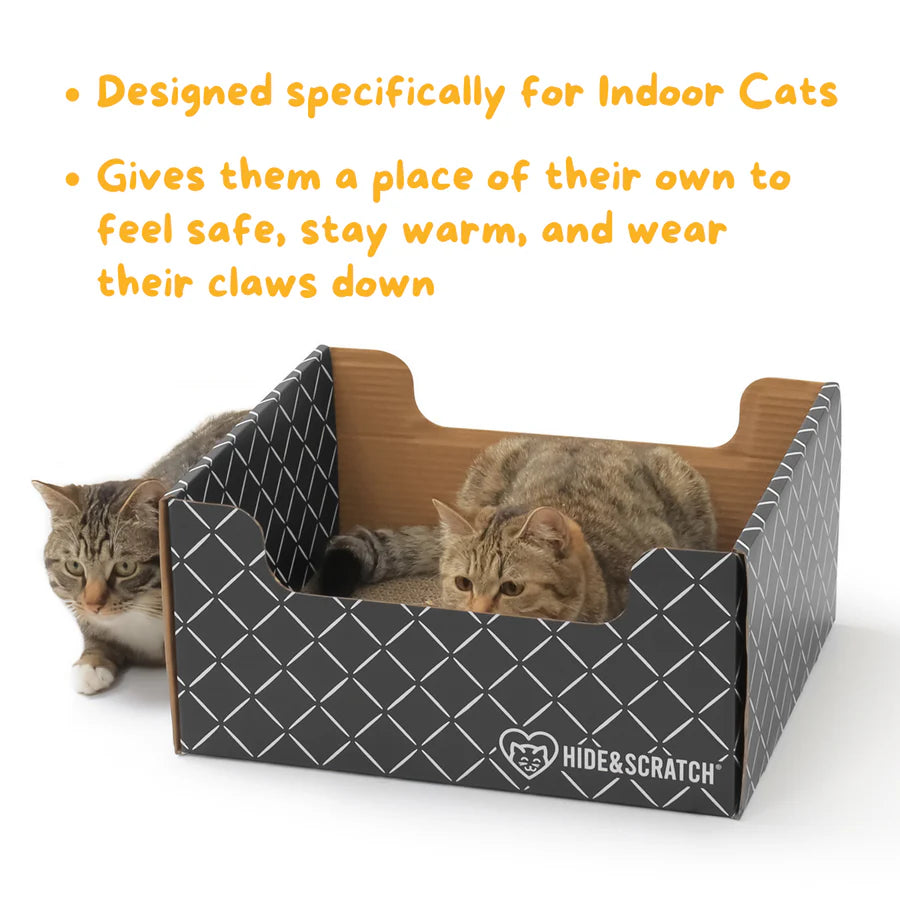 Hide & Scratch Extra-Large Cat Scratcher Box Value Pack (Box + 3 Scratchers) (Case of 7)