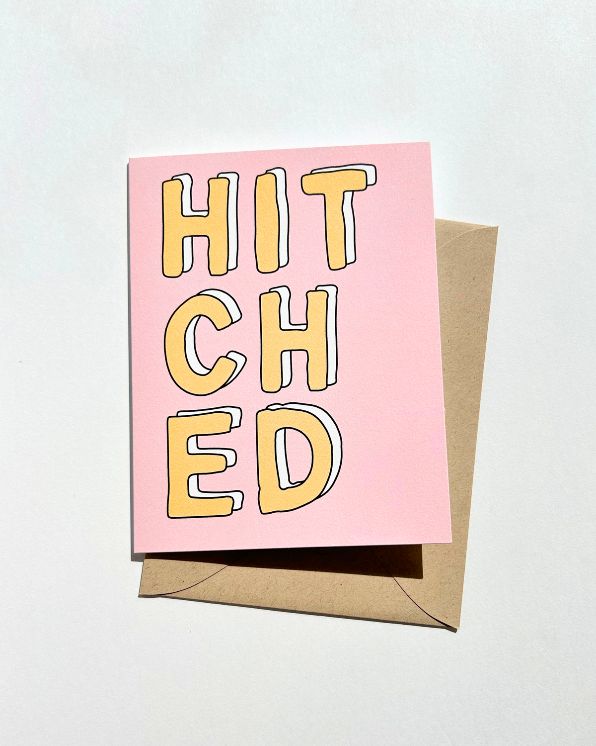 Hitched Cute Engagement Party Card Wedding Card for Couple