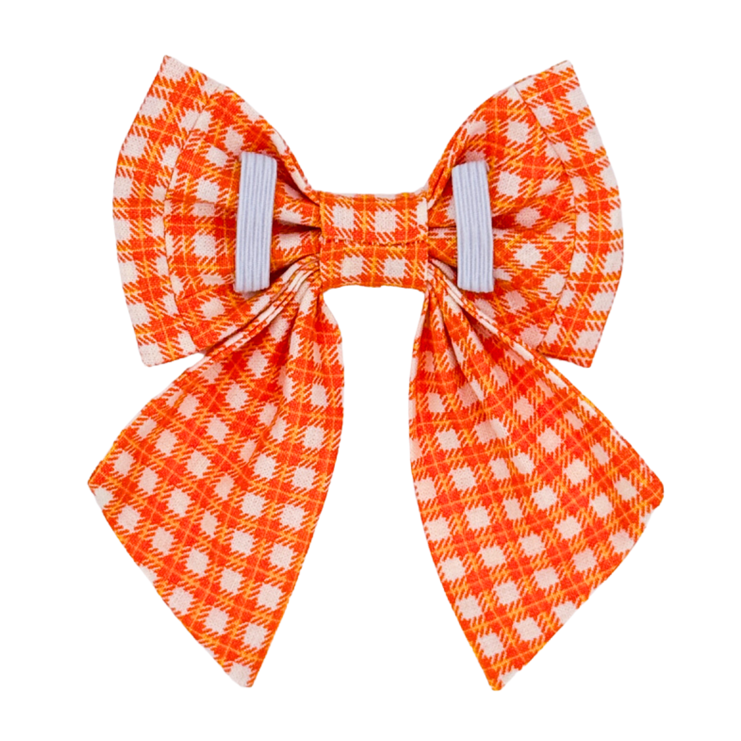 Orange Checkered Sailor Bow