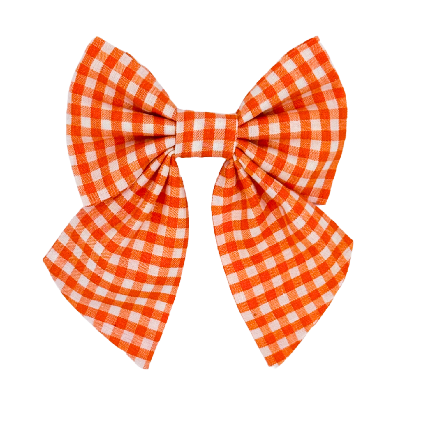 Orange Gingham Sailor Bow