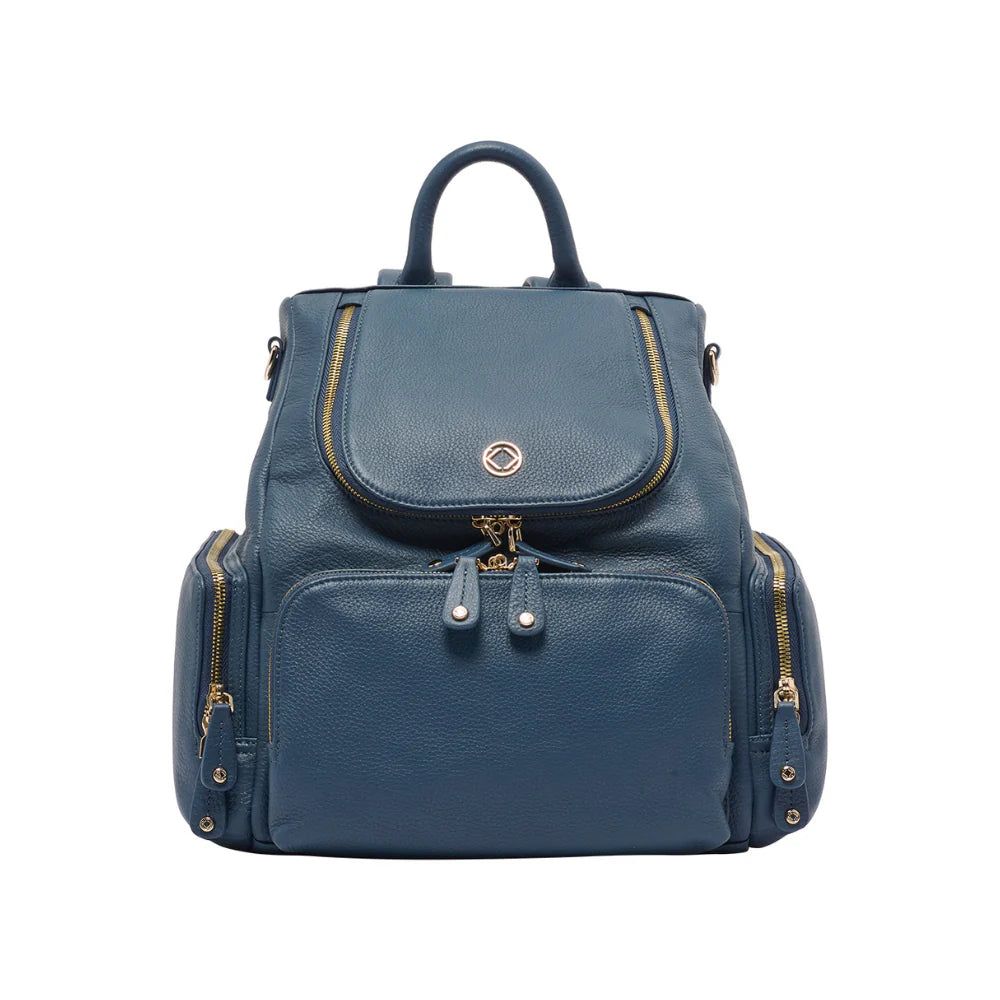 Amber Midi Denim Leather Backpack