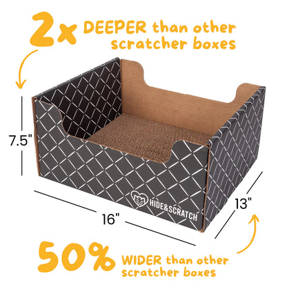 Hide & Scratch Extra-Large Cat Scratcher Box Value Pack (Box + 3 Scratchers) (Case of 7)