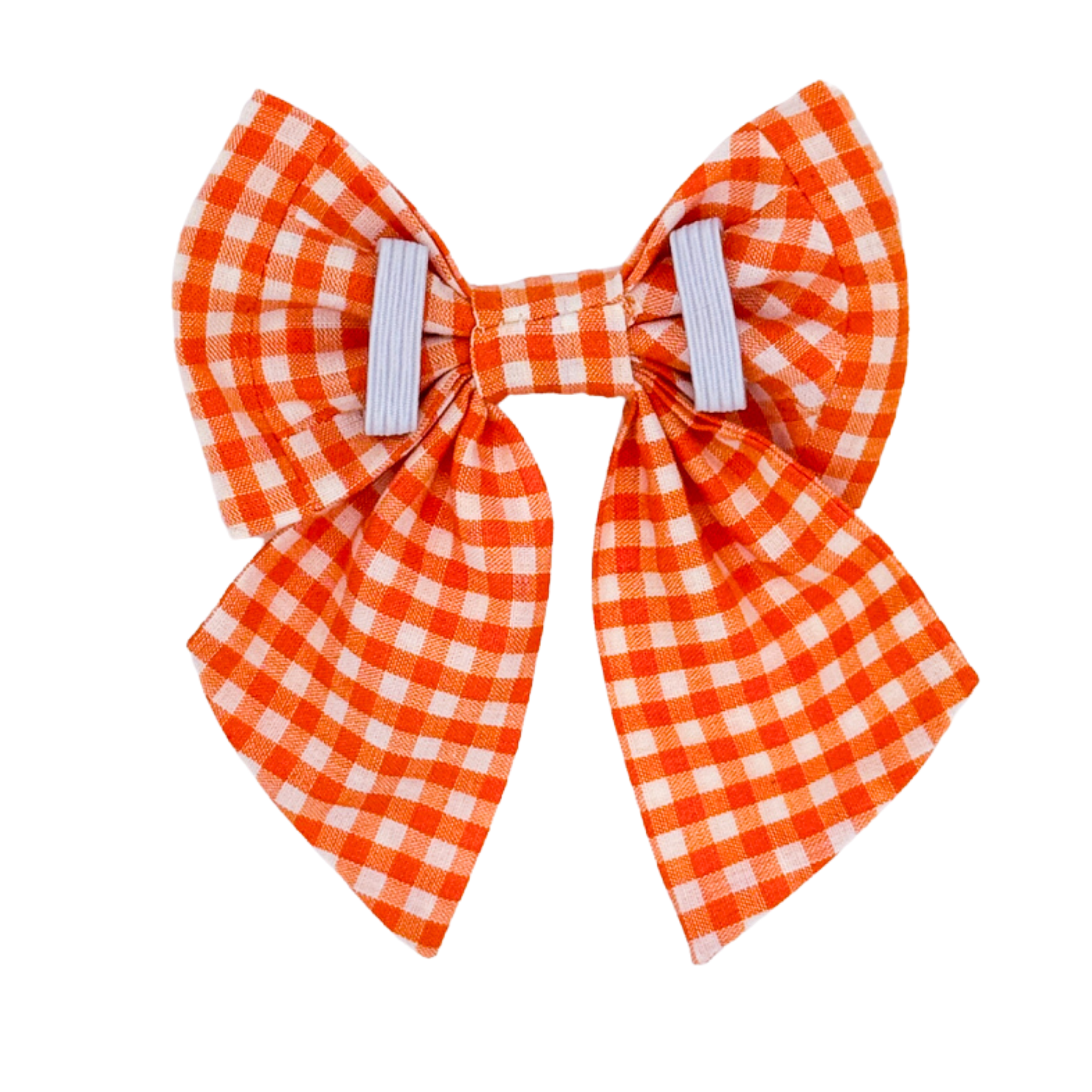 Orange Gingham Sailor Bow