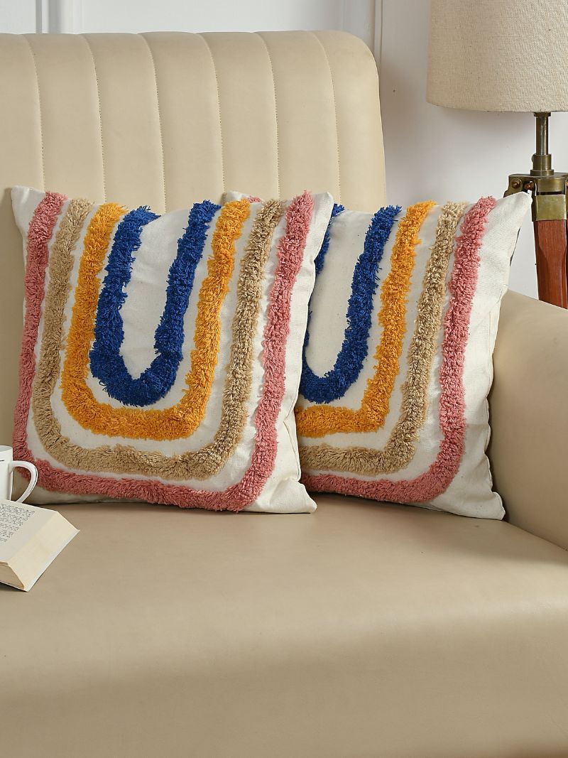 Handcrafted Cushion Cover in hues of Blue