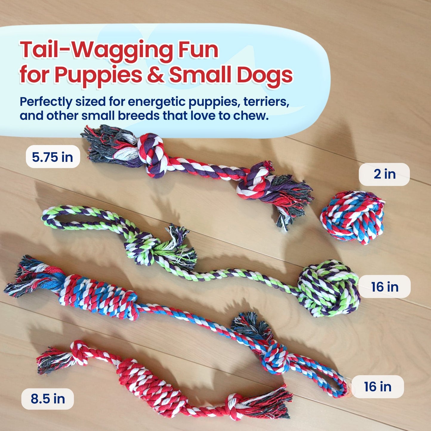 5 Piece Dog Rope Toy Set (for Small and Medium Dogs)