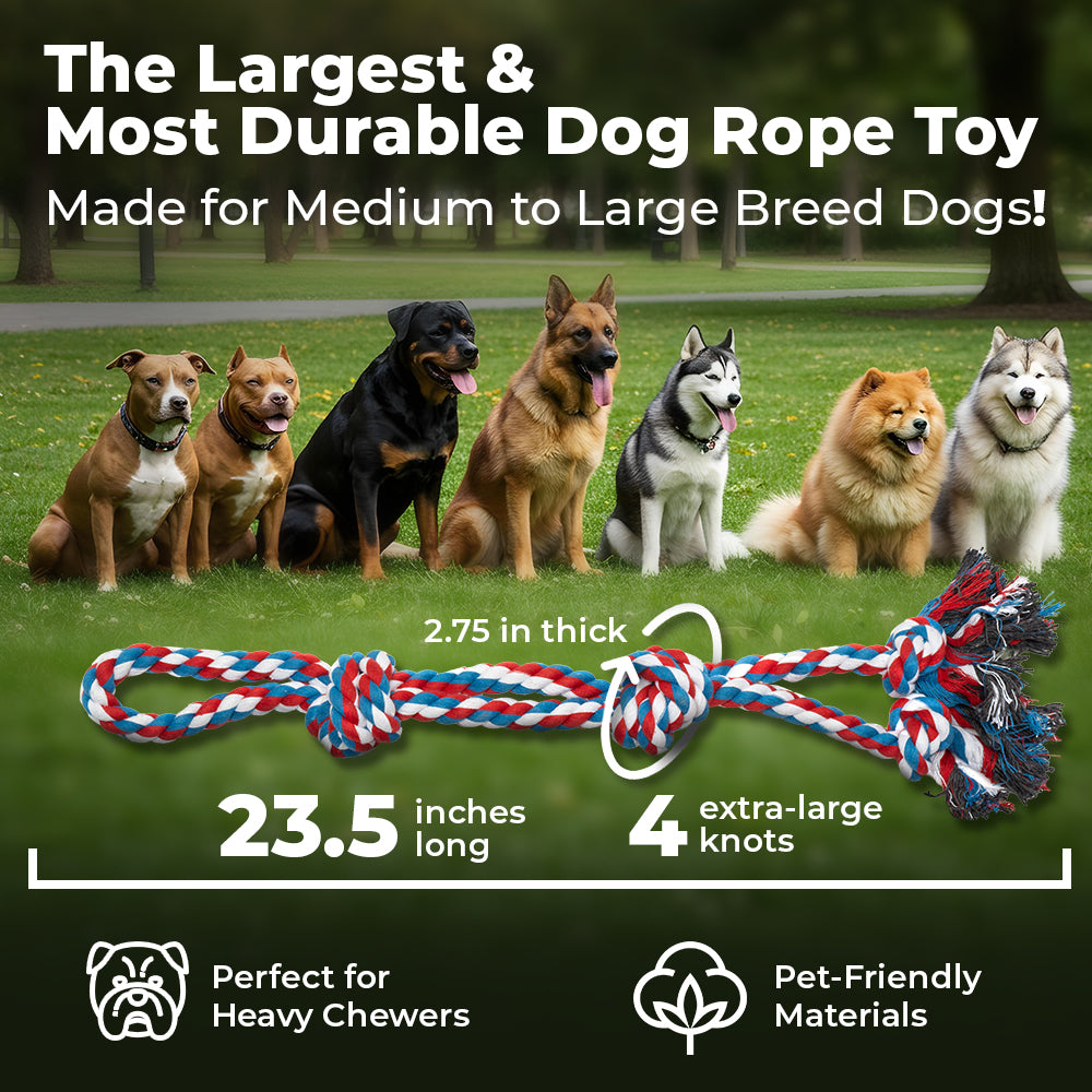 XL Single Rope Toy - 2 PACK - Red