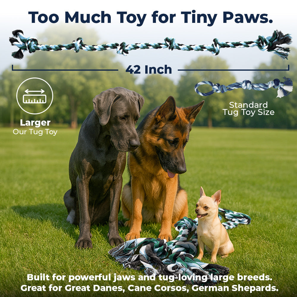 XXL 6 Knot Giant Dog Rope (for XL and XXL Dogs) - 2 PACK Green