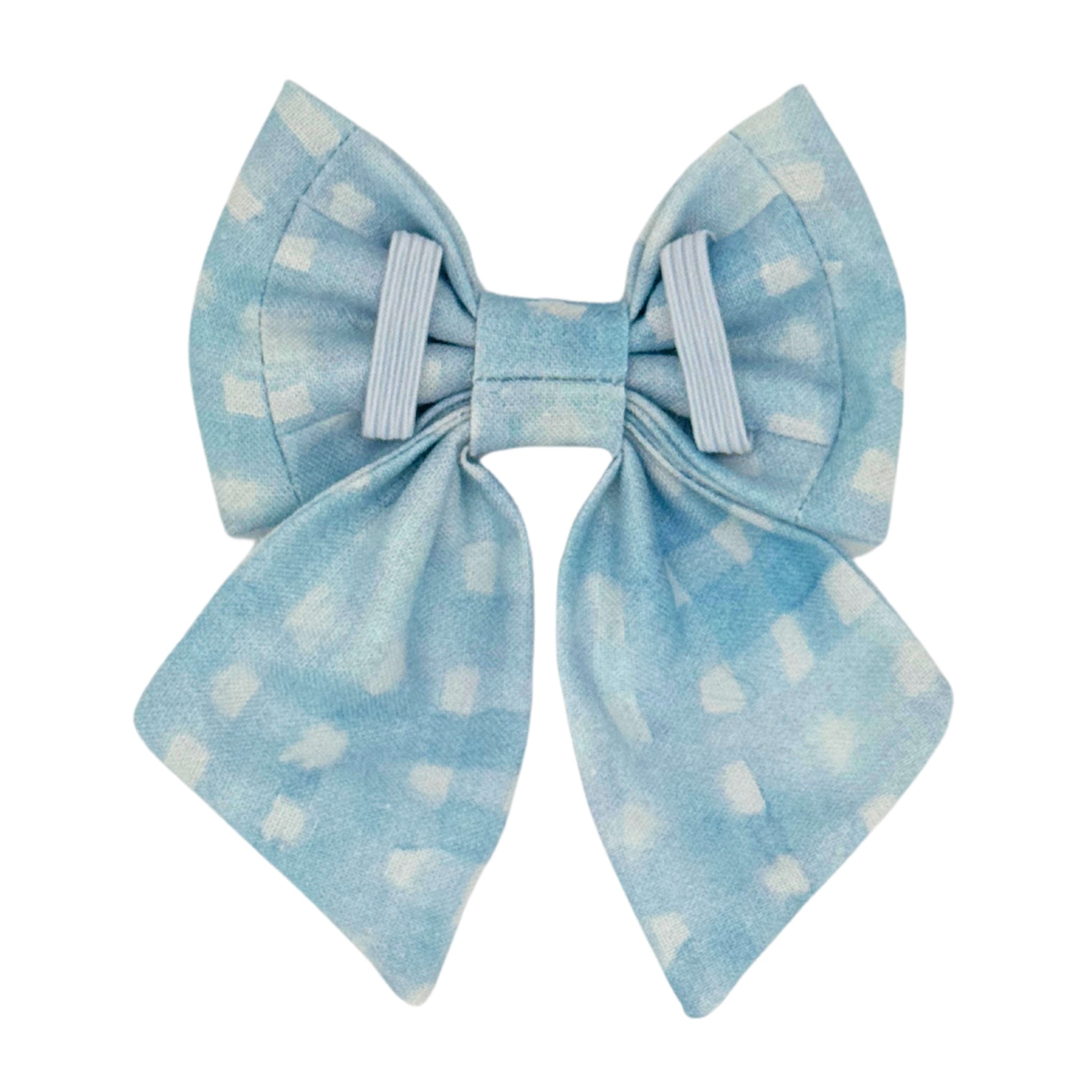 Pastel Blue Plaid Sailor Bow