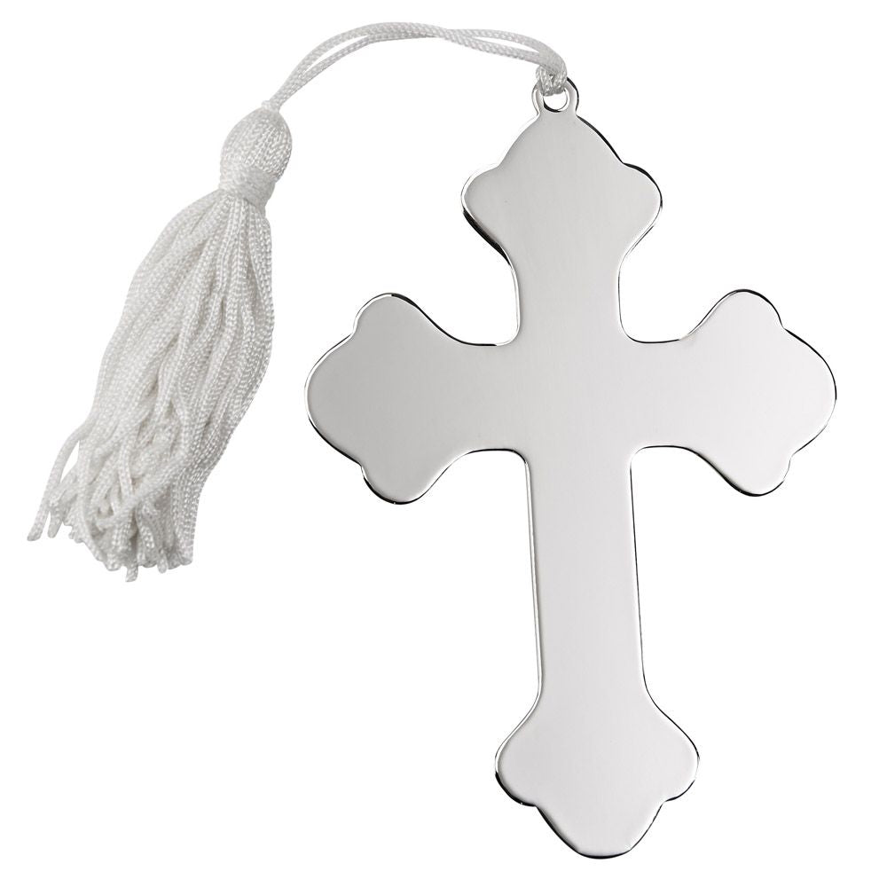 Cross Ornament W/white Tassel Np 4.5 X 3