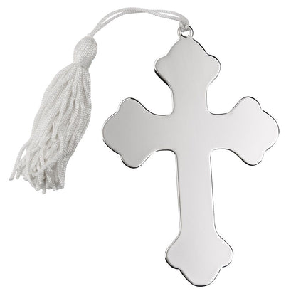 Cross Ornament W/white Tassel Np 4.5 X 3