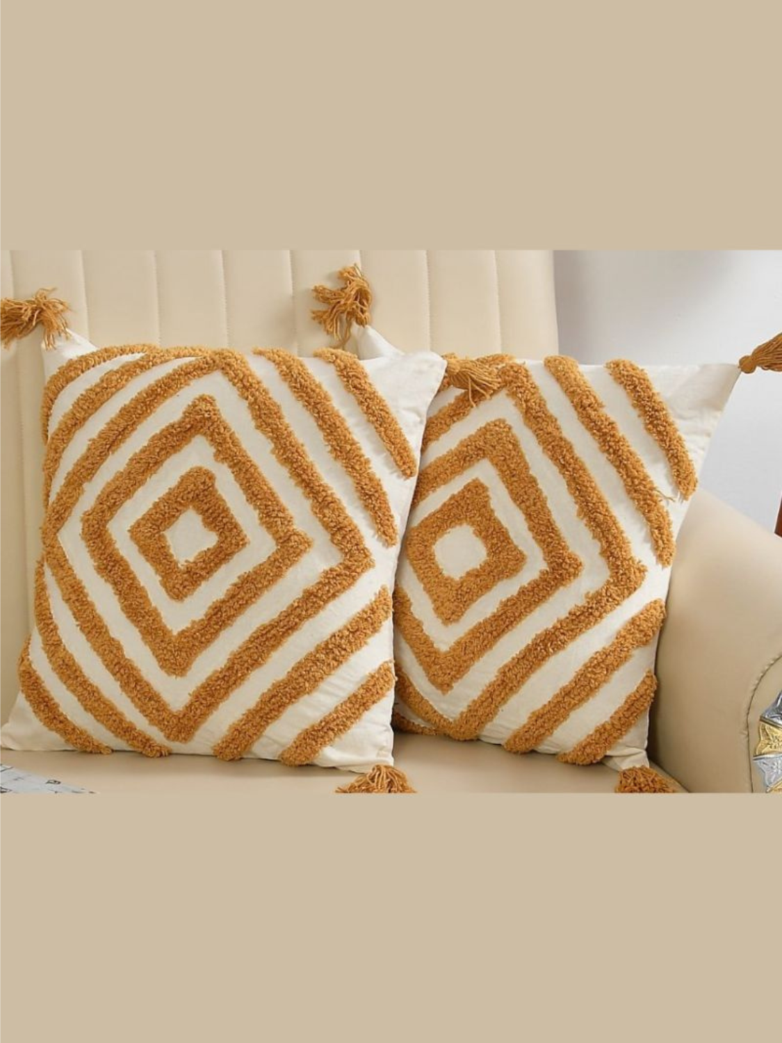 Handcrafted Cushion Cover in hues of Mustard