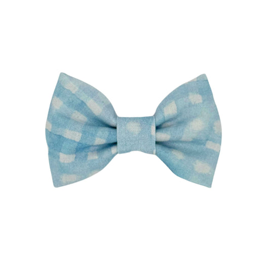 Pastel Blue Plaid Bow