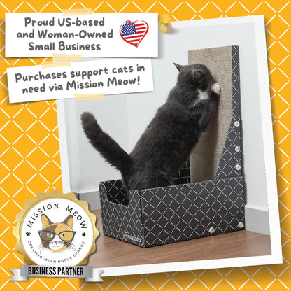 26" L Shaped Cat Scratcher Box and Cat Bed with Double-Sided Cardboard Cat Scratch Pad (Case of 5)