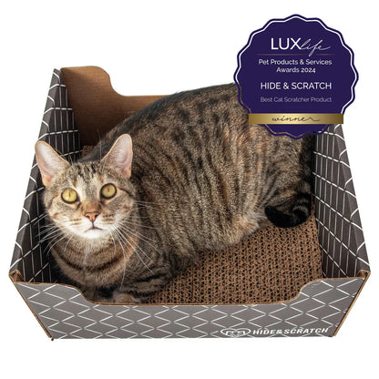 Hide & Scratch Extra-Large Cat Scratcher Box Value Pack (Box + 3 Scratchers) (Case of 7)