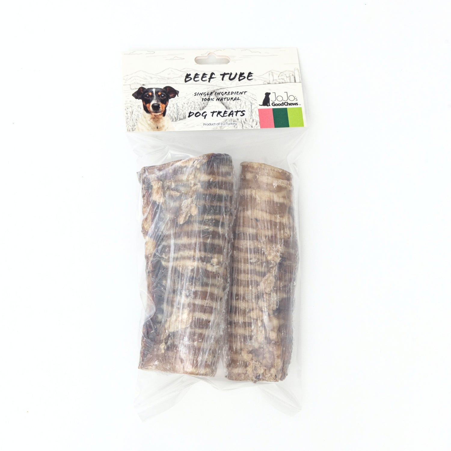 6” Beef Trachea Dog Treats (2 per Bag) – All-Natural, High Protein Chews