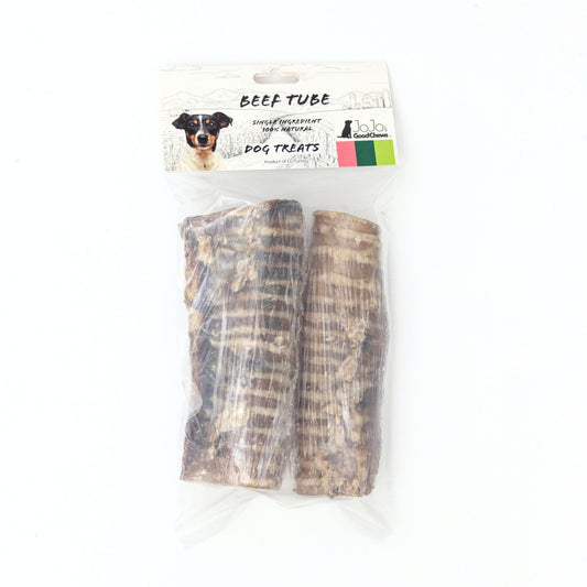 6” Beef Trachea Dog Treats (2 per Bag) – All-Natural, High Protein Chews