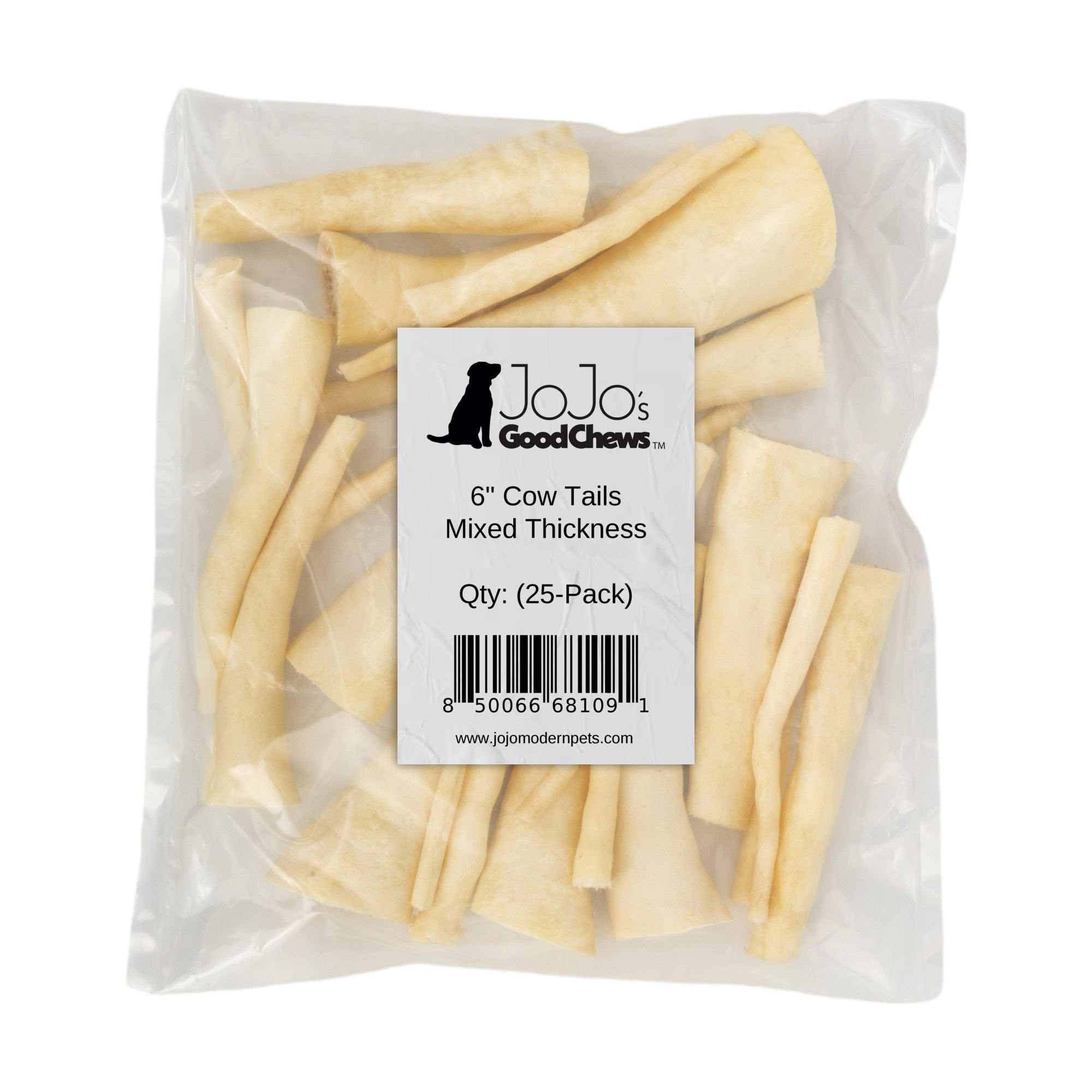 6” Cow Tail Dog Treats – All-Natural, Single Ingredient Chews (25-Count)