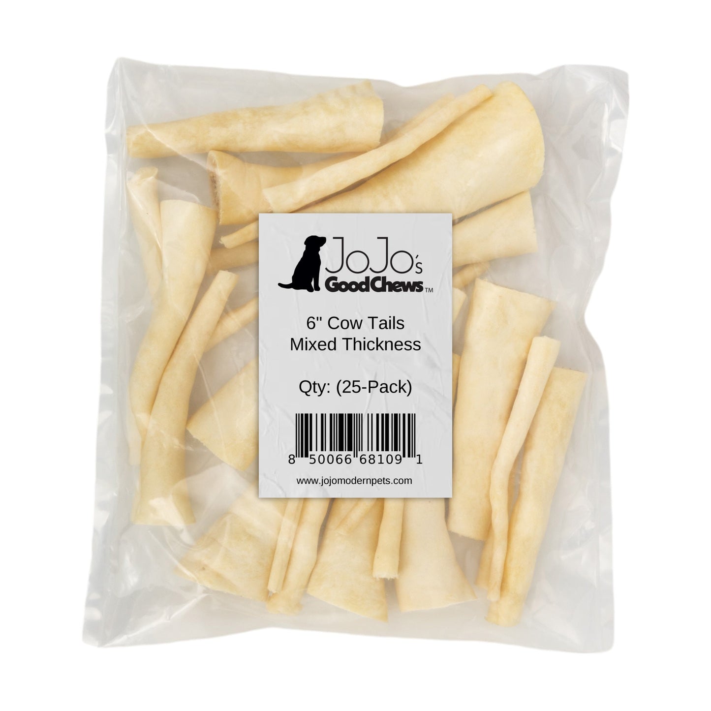 6” Cow Tail Dog Treats – All-Natural, Single Ingredient Chews (25-Count)